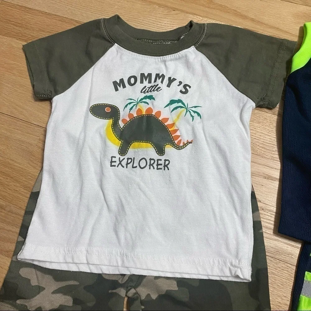 18 mos Boy Outfit Bundle Dinosaur Sports Summer Shorts